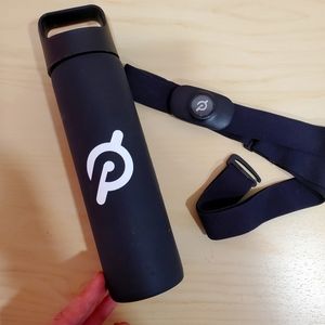Peloton heart rate monitor and bottle